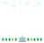 学校フレーム02　校舎と雲と木