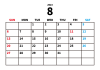 8_2023年カレンダー・8月_シンプル・横