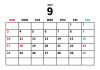 9_2023年カレンダー・9月_シンプル・横