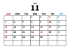 11_2023年カレンダー・11月_シンプル・横