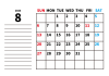 8_2023年カレンダー・8月_罫線メモ欄・横