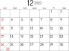 2023年12月の横型のカレンダー素材