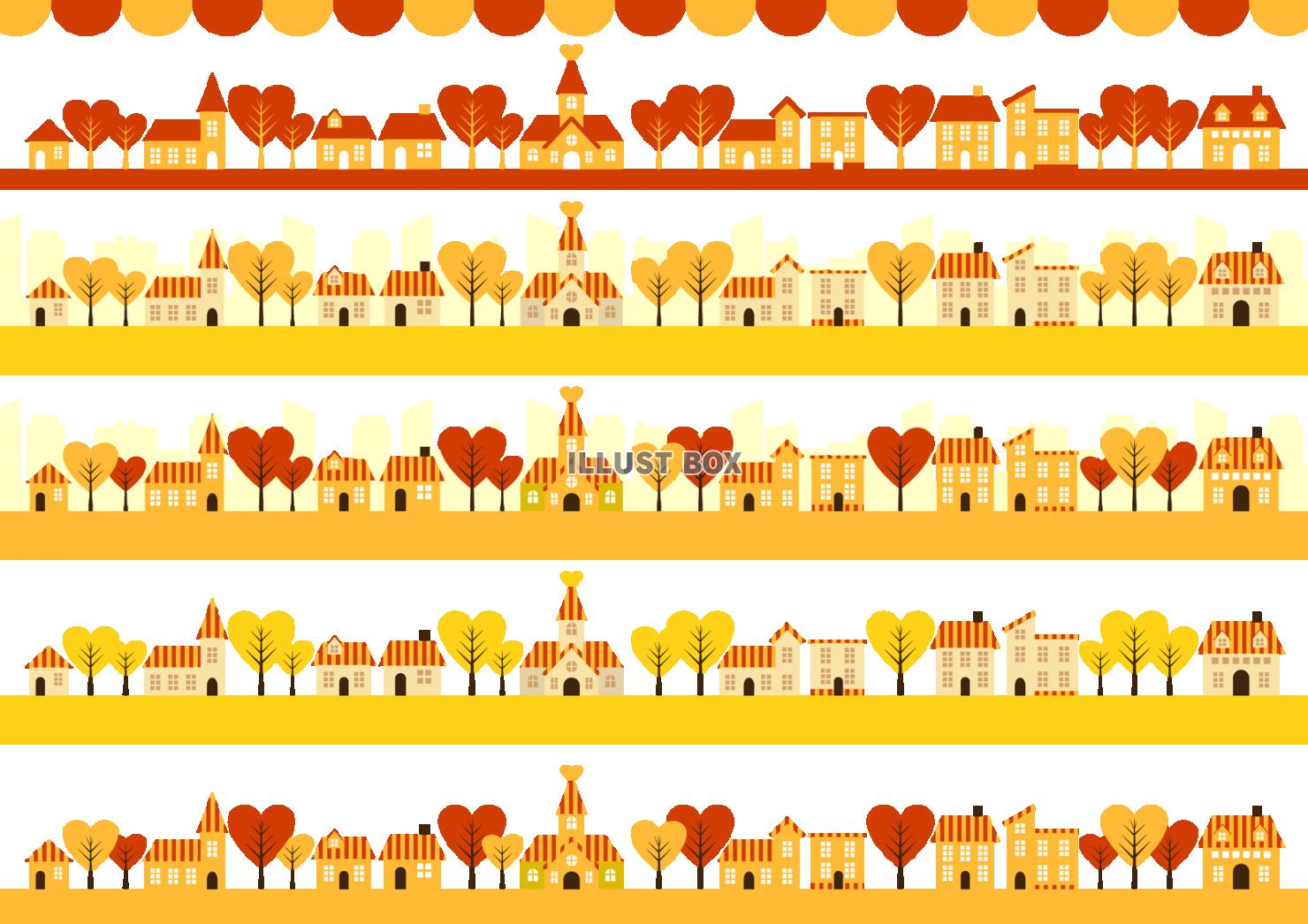 ノーマル版ハートな並木のある秋の街集