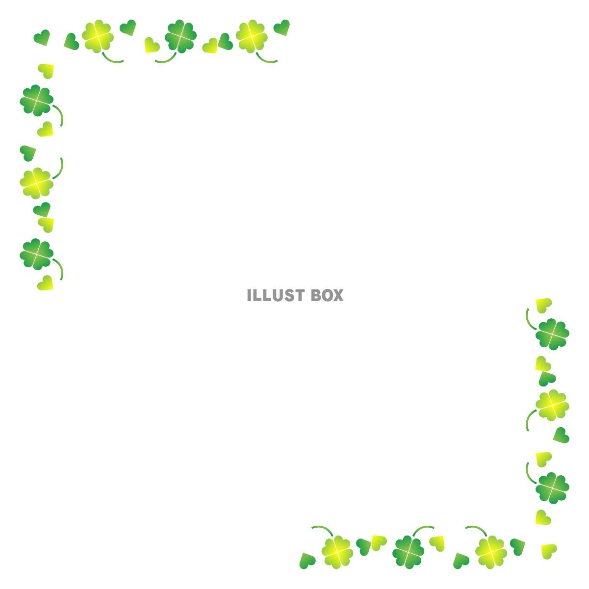 四つ葉のフレーム01　正方形　角飾り