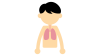 男性の上半身　健康なピンクの肺