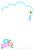 朝顔と入道雲の縦フレーム　透過png