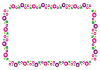 4_フレーム_・長方形・夏・植物・ピンクと紫のアサガオ