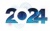 2024年を祝う花火とロゴのイラスト