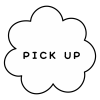 PICK UPの文字　ふわふわ