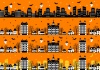 橙色のハロウィーン街素材集