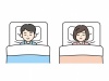 布団で眠る子供のイラスト