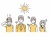 夏の暑さに困る人々のイラスト