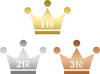 1位、2位、3位（金銀銅）アイコン・マークセット