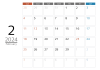 2024年メモスペース付きカレンダー2月