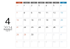 2024年メモスペース付きカレンダー4月