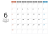 2024年メモスペース付きカレンダー6月