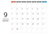 2024年メモスペース付きカレンダー9月