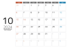2024年メモスペース付きカレンダー10月