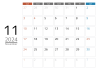 2024年メモスペース付きカレンダー11月