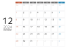 2024年メモスペース付きカレンダー12月