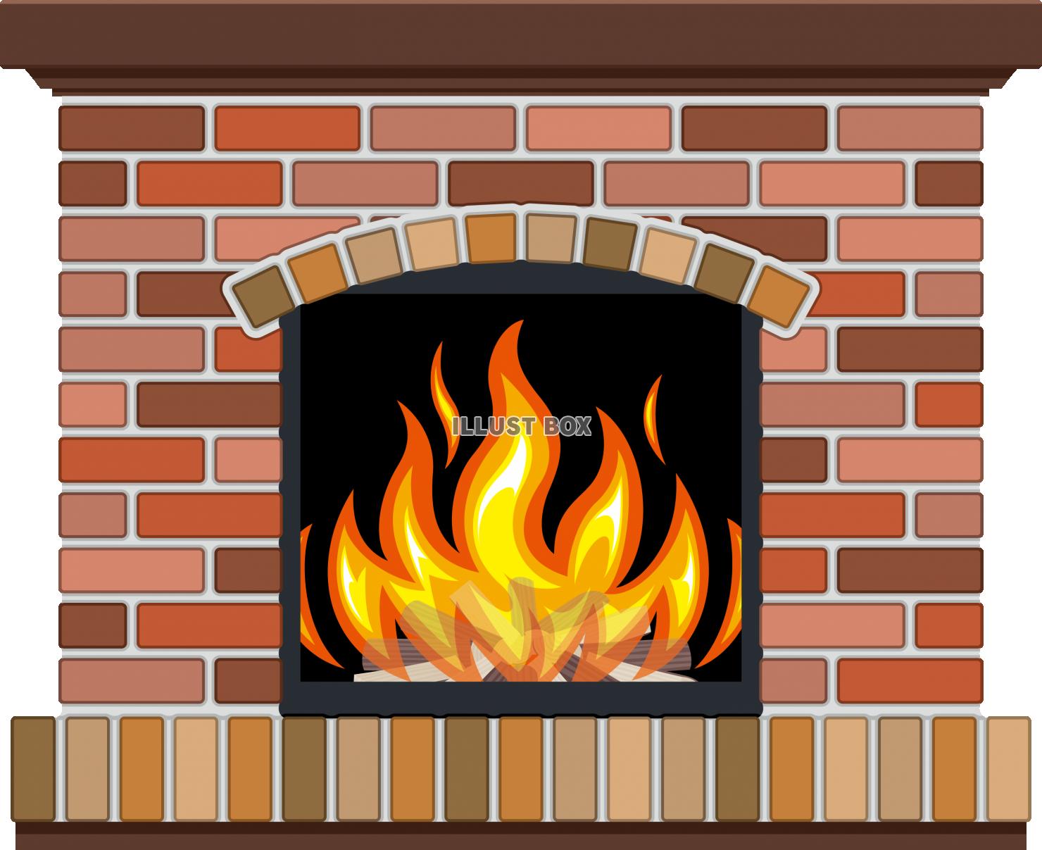 暖かそうな煉瓦造りの暖炉