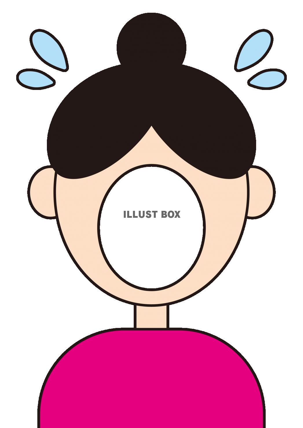 顔ハメ_人物・女性・忙しい・汗