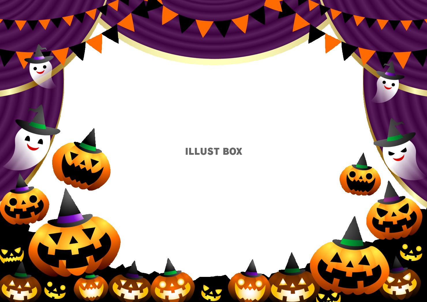 紫のハロウィーン劇場フォトフレームヨコ