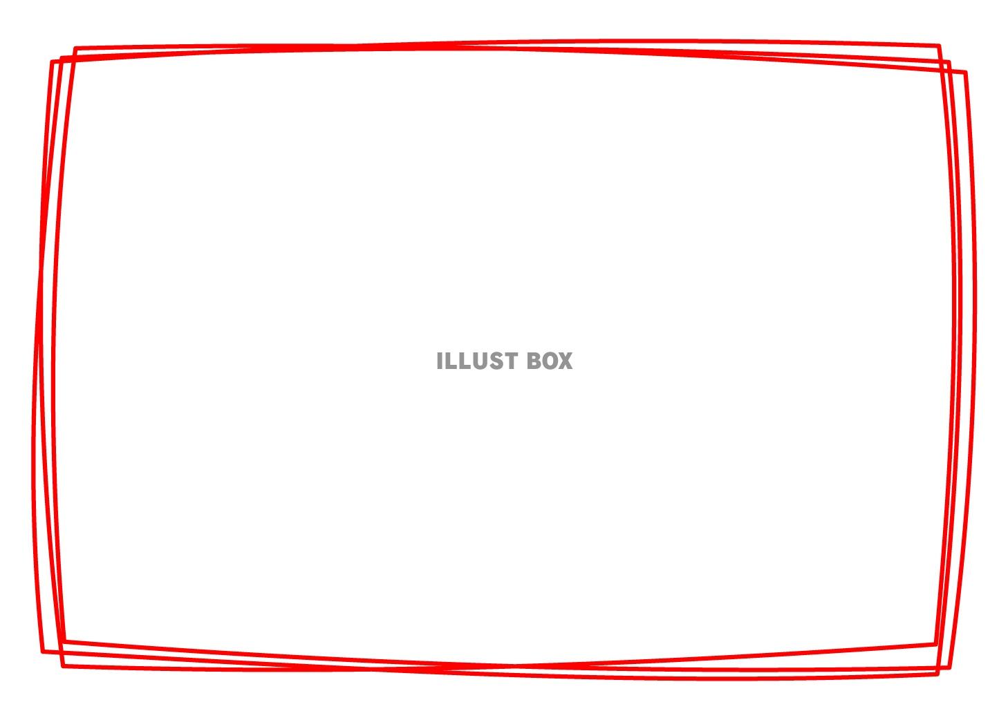 ラフな線の囲み枠（赤）