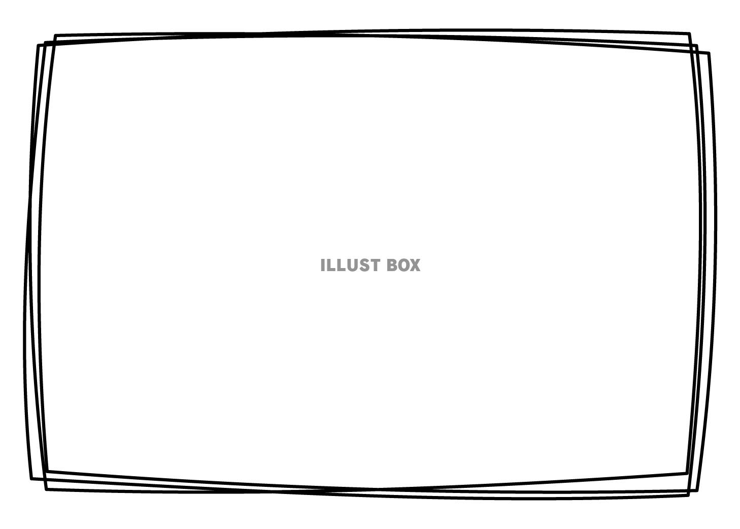 ラフな線の囲み枠（黒）
