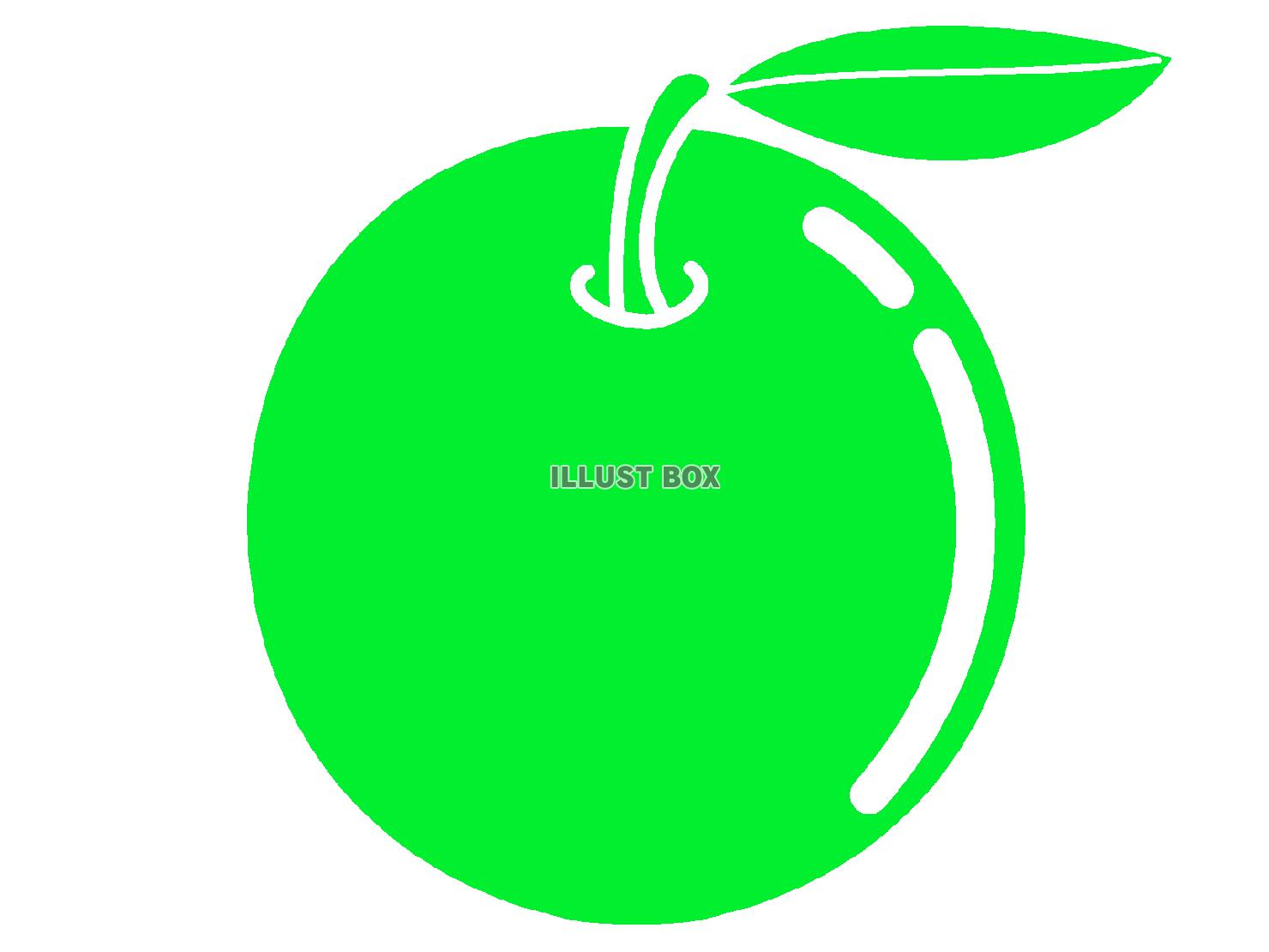 緑色のリンゴのシルエットアイコン