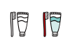 歯ブラシと歯磨き粉チューブ