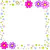 コスモスの花模様フレームシンプル飾り枠背景イラスト透過png