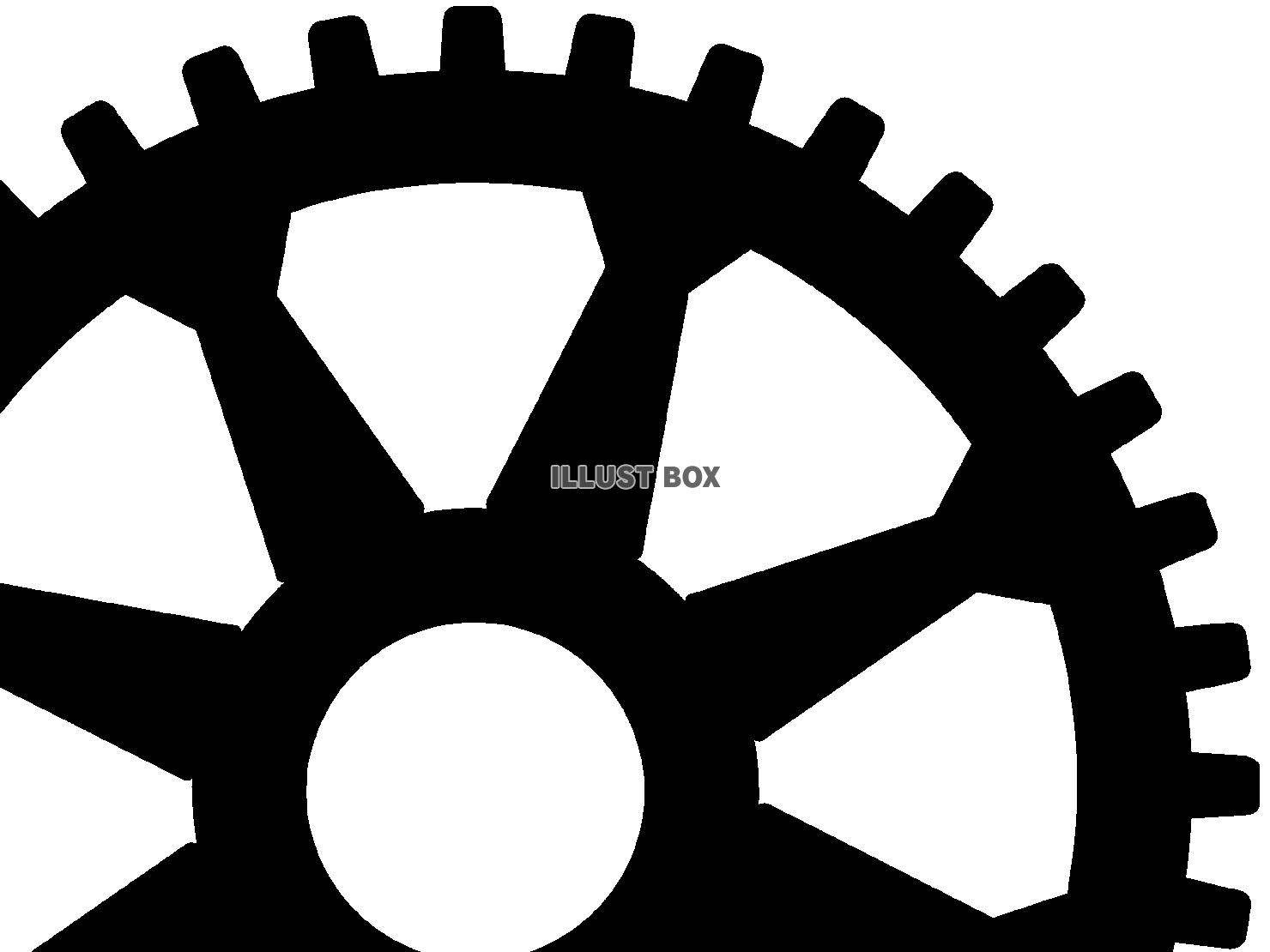 大きい歯車のシルエット壁紙シンプル背景素材イラスト透過png