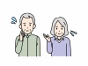 困る表情をした老夫婦のイラスト