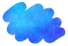 手描き水彩タッチのラフフレーム/青