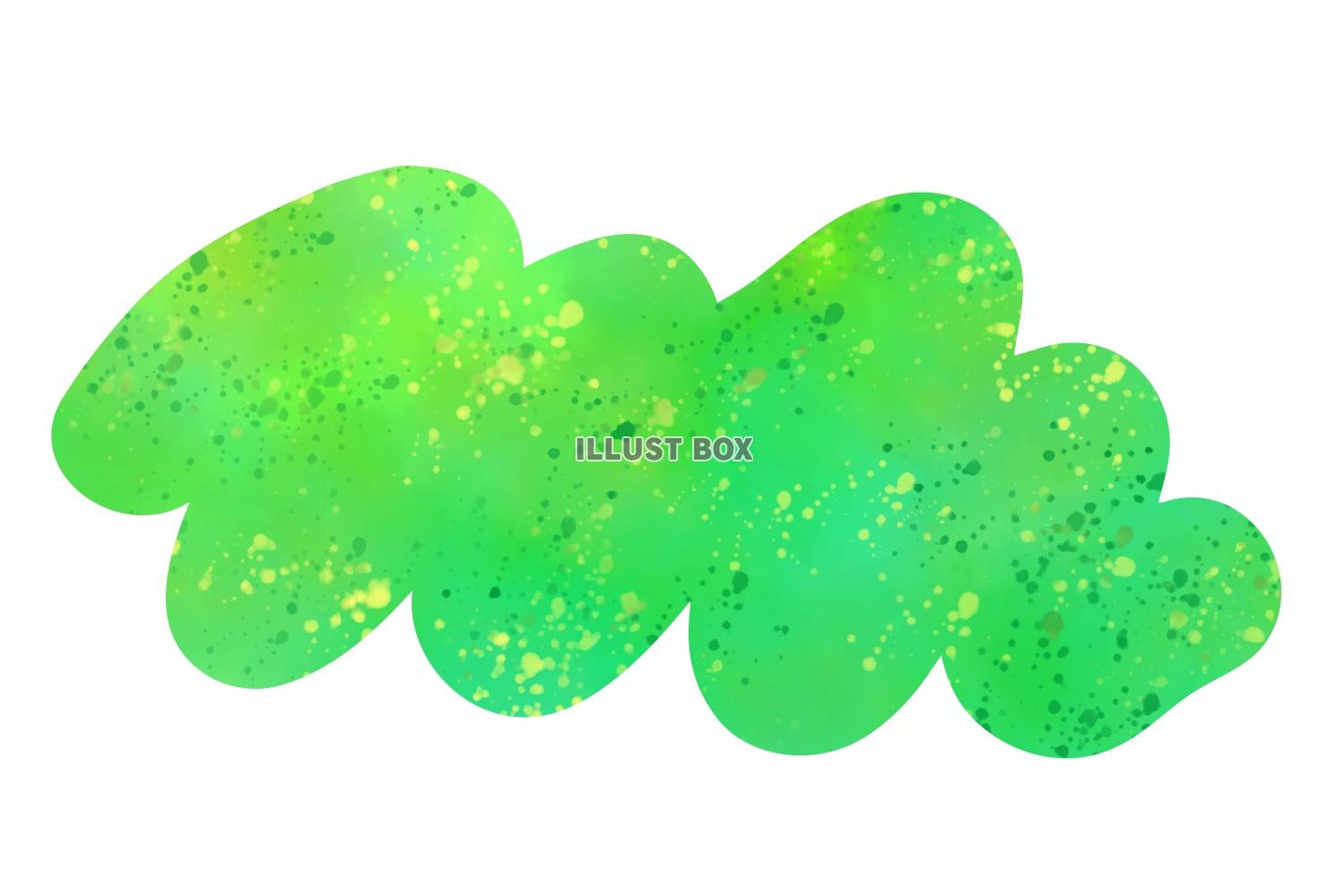手描き水彩タッチのラフフレーム/黄緑