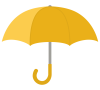 傘のアイコン　黄色