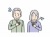 胸が苦しい高齢者のイラスト