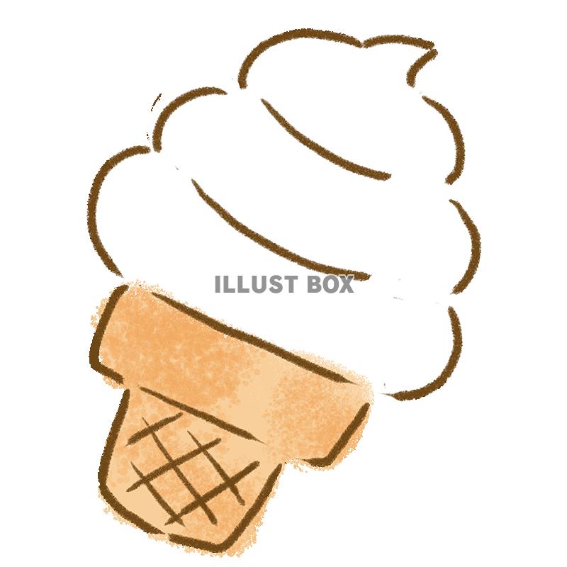 ゆるい手描きソフトクリームイラスト