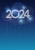 年賀状素材　2024年のロゴと花火のテキストスペース付き背景