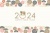 2024年　年賀状素材　和柄の背景イラスト
