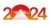 年賀状素材　富士山と朝日の2024年シンボルロゴ