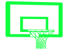 緑色のバスケットゴールのシルエットアイコン