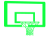 緑色のバスケットゴールのシルエットアイコン