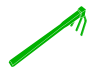 緑色の鍬のシルエットアイコン