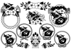 白黒龍のお年賀シンボル素材集