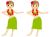 フラダンスを踊る可愛い女性シンプルな人物素材png透過