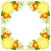 秋の花の正方形フレーム