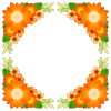 秋の花の正方形フレーム