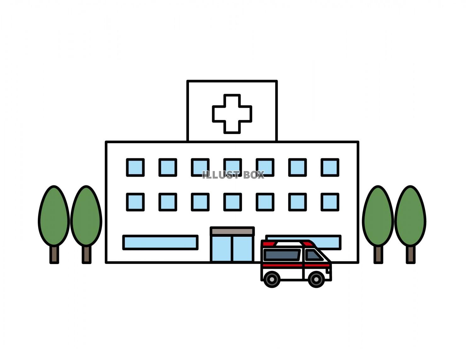シンプルな病院のイラスト